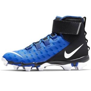 EUC mens nike shark 2 royal blue and black football cleats.